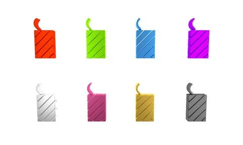 Colorful Firework rocket icon isolated on white background. Concept of fun .. Stock Illustration
