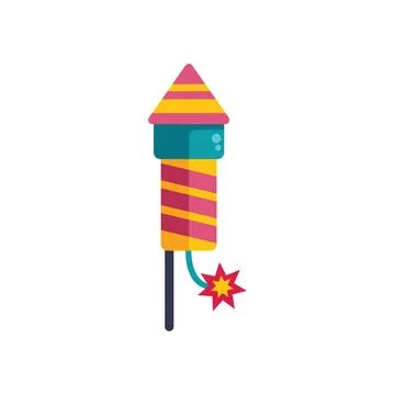 Colorful firework rocket waiting to be ignited for party celebration Stock Illustration