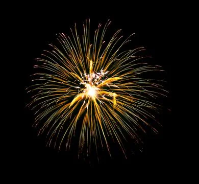 Colorful firework sparkling on black background for celebration Stock Photos