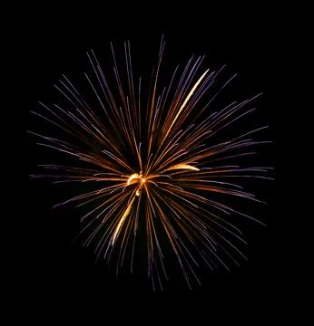 Colorful firework sparkling on black background for celebration Фото