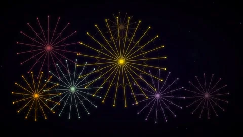 Colorful Firework Starburst Animation Loop | Celebration Overlay Background 4K 스톡 동영상 333632425
