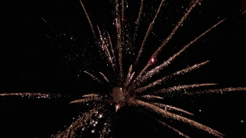 Colorful Firework top view Exploding In The Sky Stock Footage 97220072