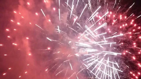 Colorful Fireworks Animation Exploding in Night Sky Stock Footage 307439756
