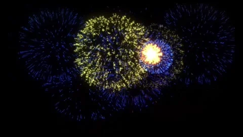 Colorful fireworks display celebration over dark sky 库存影片 343520853