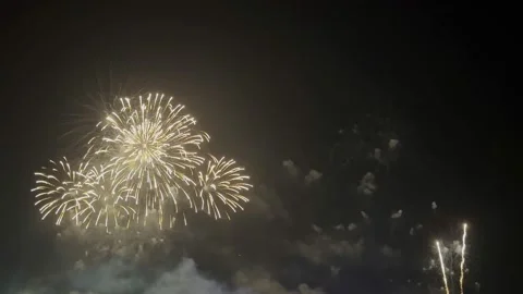 Colorful fireworks display at count down to new year festival night. Stock Footage 230062587