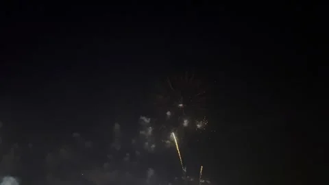 Colorful fireworks display at count down to new year festival night. Stock Footage 240564056
