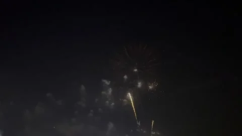 Colorful fireworks display at count down to new year festival night. Stock Footage 269824197