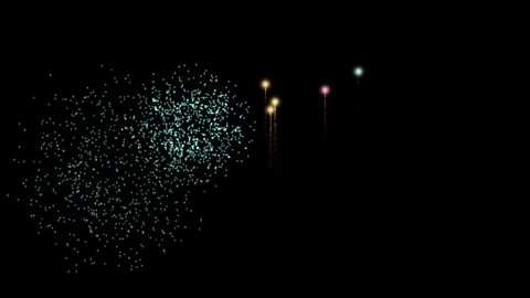 Colorful Fireworks Display Exploding Against a Dark Night Sky Background Stock Footage 327846082