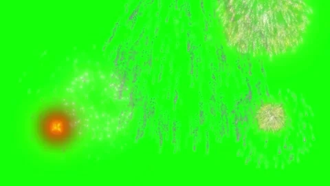 Colorful fireworks display exploding on green screen background for celebration Vídeos de archivo 347760038