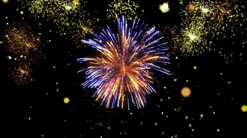 Colorful fireworks display exploding in night sky during celebration event Vidéo 347115482