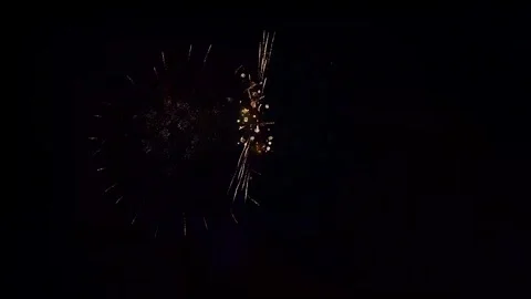 Colorful Fireworks Display Explosion in the Night Sky Stock Footage 336599711