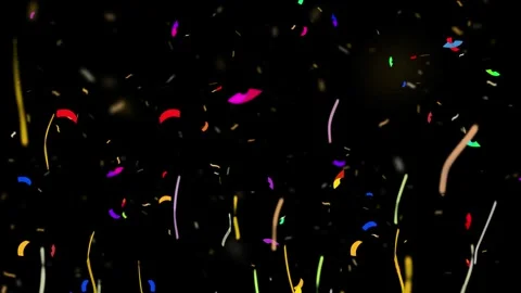 Colorful fireworks display with falling confetti. Festive celebration Video stock 340381075