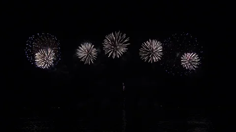 Colorful fireworks display night background 库存影片 112994966