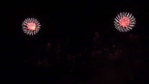 Colorful fireworks display night background Видео 112995142