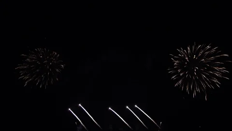 Colorful fireworks display night background Stock-Footage 123775001