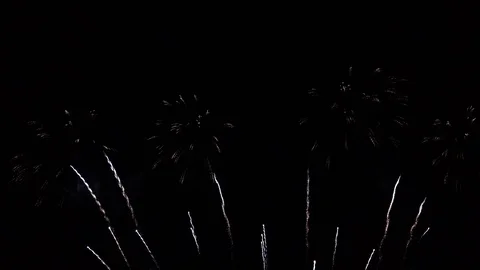 Colorful fireworks display night background Stock Footage 123775061