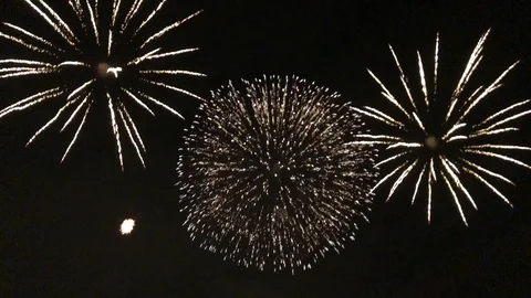 Colorful Fireworks Display Night Stock Footage