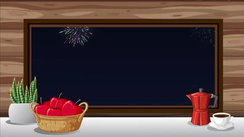 Colorful Fireworks Display Viewed Through a Rustic Wooden Window Frame Stock Footage 345206838