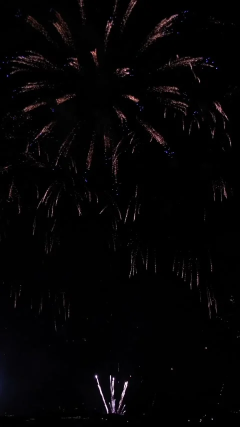 Colorful fireworks explode in night sky above city landscape 스톡 동영상 341903799