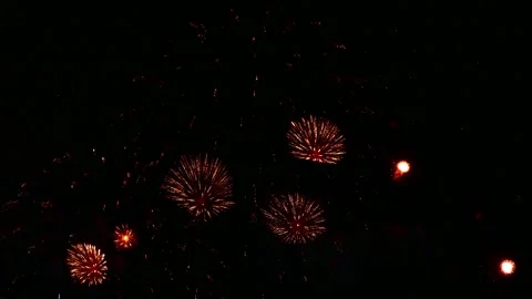 Colorful Fireworks Exploding Against Black Night Sky 库存影片 342054274