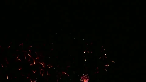 Colorful Fireworks Exploding Against Black Night Sky Stock Footage 342054404