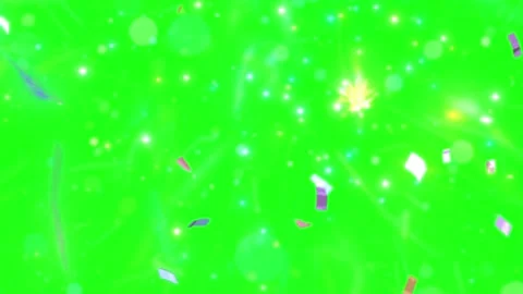 Colorful Fireworks Exploding Against a Bright Green Screen Background for Video stock 338368890