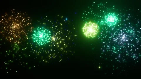 Colorful fireworks exploding against a dark night sky Stock Footage 327137015