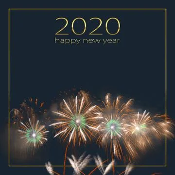 Colorful fireworks exploding and filling the darkness of the night sky agains Illustrazione stock
