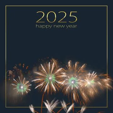 Colorful fireworks exploding and filling the darkness of the night sky agains 스톡 일러스트