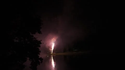 Colorful fireworks exploding and illuminating the night sky Stock-Footage 301976730
