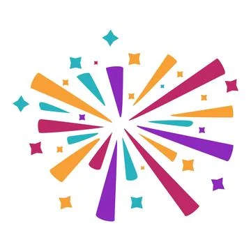 Colorful fireworks exploding with bright stars celebrating a festive occasion Stock Illustration