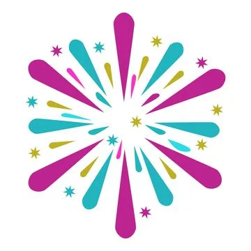 Colorful fireworks exploding with bright stars in the sky Illustrazione stock
