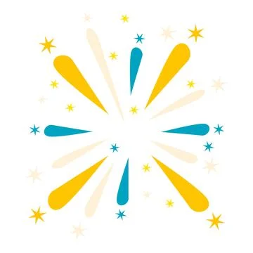 Colorful fireworks exploding with bright stars in the night sky Stock Illustration