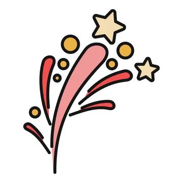 Colorful fireworks exploding celebrating festive holiday event Иллюстрация