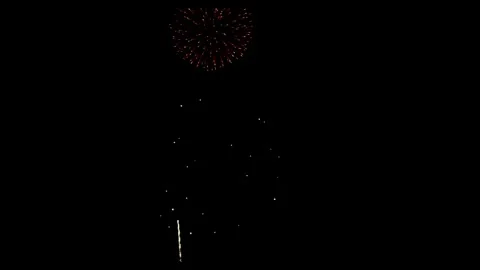 Colorful fireworks exploding in the dark night sky beautifully Stock Footage 329673814