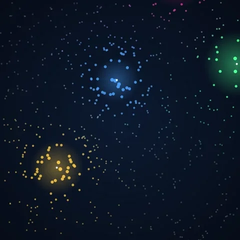 Colorful Fireworks Exploding in Dark Night Sky, Abstract Light Particles An.. Vídeos de archivo 347809841