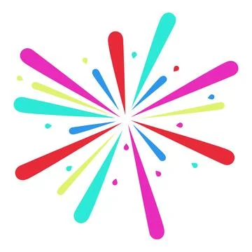 Colorful fireworks exploding in a festive celebration Stock Illustration