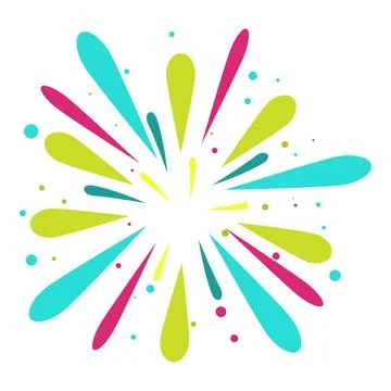 Colorful fireworks exploding in a festive celebration of light and color Stock Illustration