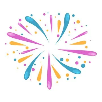 Colorful fireworks exploding in a festive display Stock Illustration