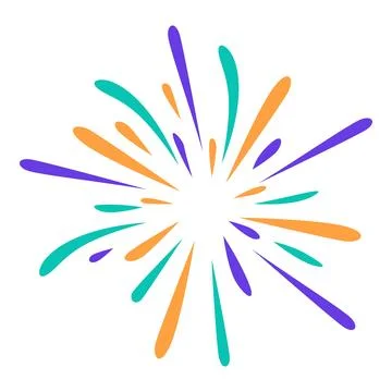 Colorful fireworks exploding in a festive display Stock Illustration