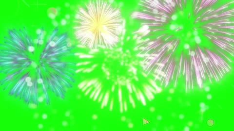 Colorful Fireworks Exploding on Green Screen Background Video stock 337453678