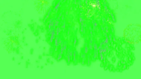 Colorful fireworks exploding on green screen background Video stock 337924140