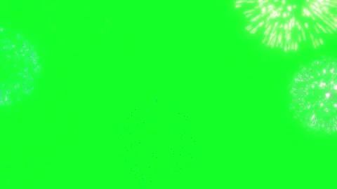 Colorful fireworks exploding on green screen. Festive pyrotechnic display with 스톡 동영상 340733884
