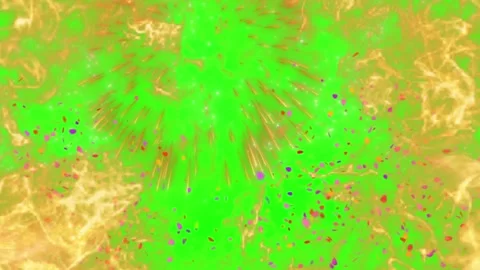 Colorful fireworks exploding on green screen Stock Footage 340775562