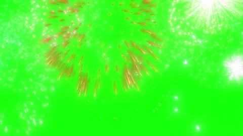 Colorful fireworks exploding on green screen. Festive pyrotechnic display for Video stock 340943624