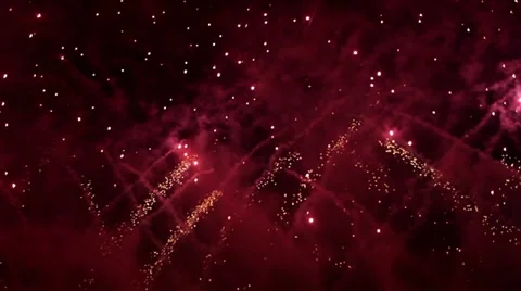 Colorful fireworks exploding in the night sky, without sound Stock Footage 11292564