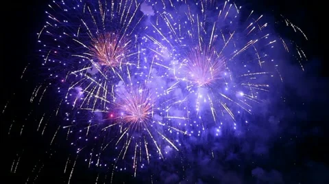 Colorful fireworks exploding in the night sky Stock Footage 11292734