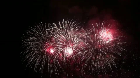 Colorful fireworks exploding in the night sky Stock Footage 11292911