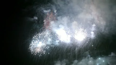 Colorful fireworks exploding in the night sky, without sound Stock Footage 11293312