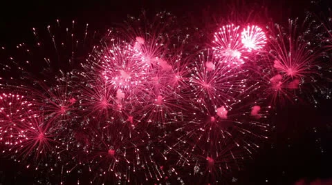 Colorful fireworks exploding in the night sky Stock Footage 26355493